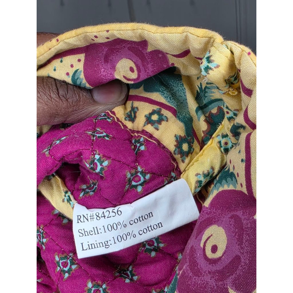 Tinsley Blake Collection Quilted Purse Yellow Pink Floral - Picture 5 of 9